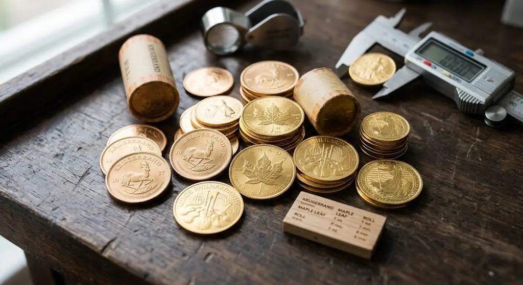 Gouden munten: Krugerrand, Maple Leaf, Philharmoniker en Britannia